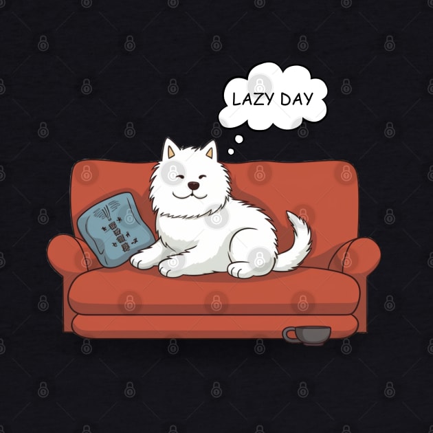 Lazy Day Samoyed Dog by NatashaCuteShop